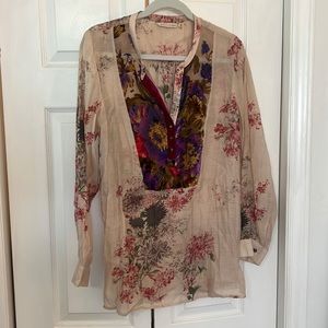 SOFT SURROUNDINGS ARIA FLORAL velvet top